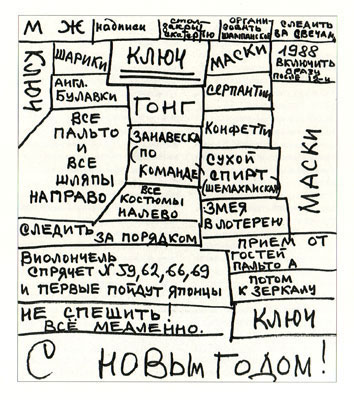 План новогоднего бала, составленный Святославом Рихтером (1988)
